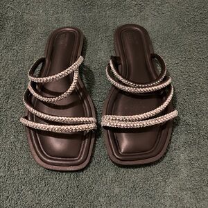 Primark Black Sandals with Silver Straps